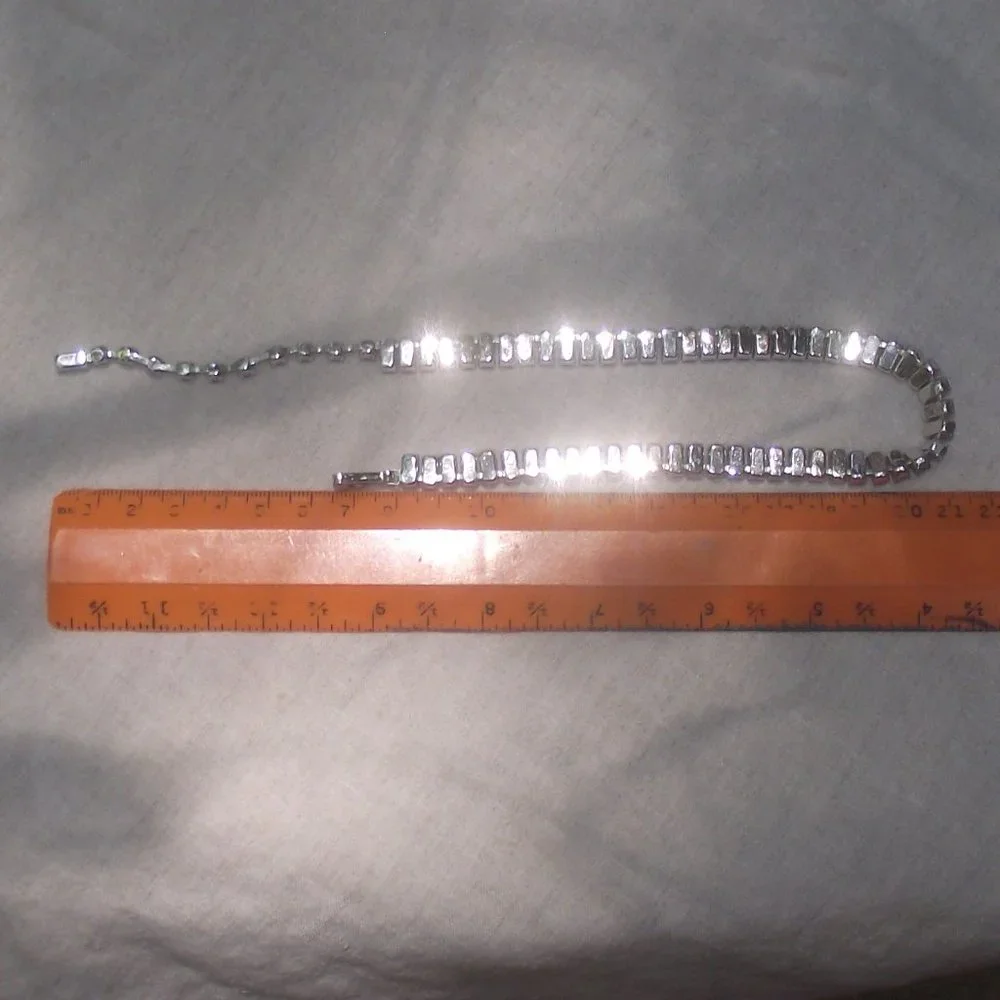 Blue rhinestone necklace #4 - Picture 3 of 4